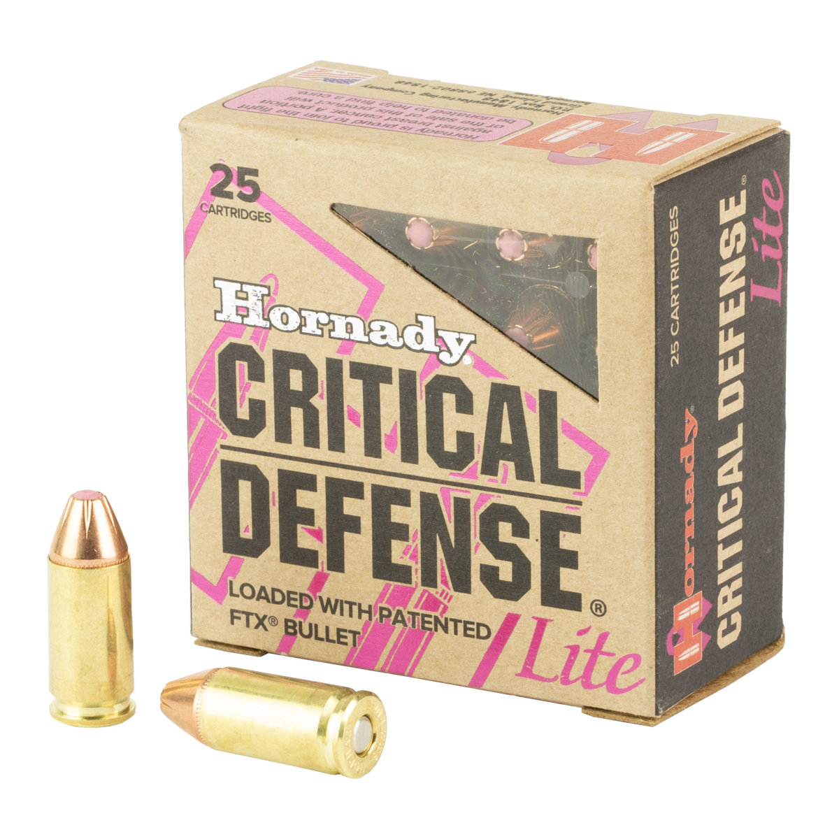 Hornady Critical Defense Lite 9mm Luger 100 gr FTX (25 rd)